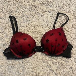 Victoria's Secret Red and Black Very Sexy Push-Up Bra
